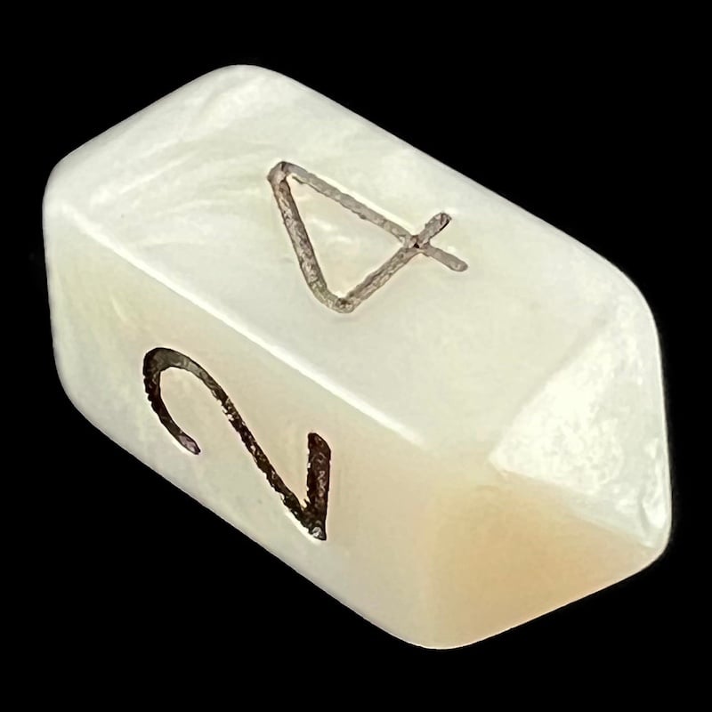 Crystal Caste Pearl White D4 Dice