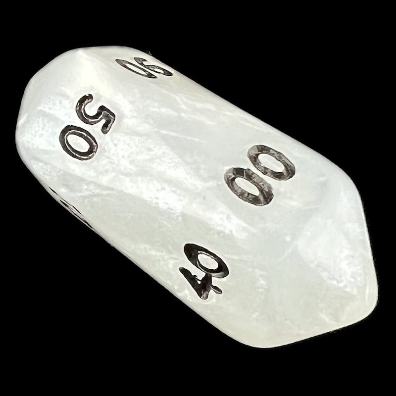 Crystal Caste Pearl White Percentile Dice