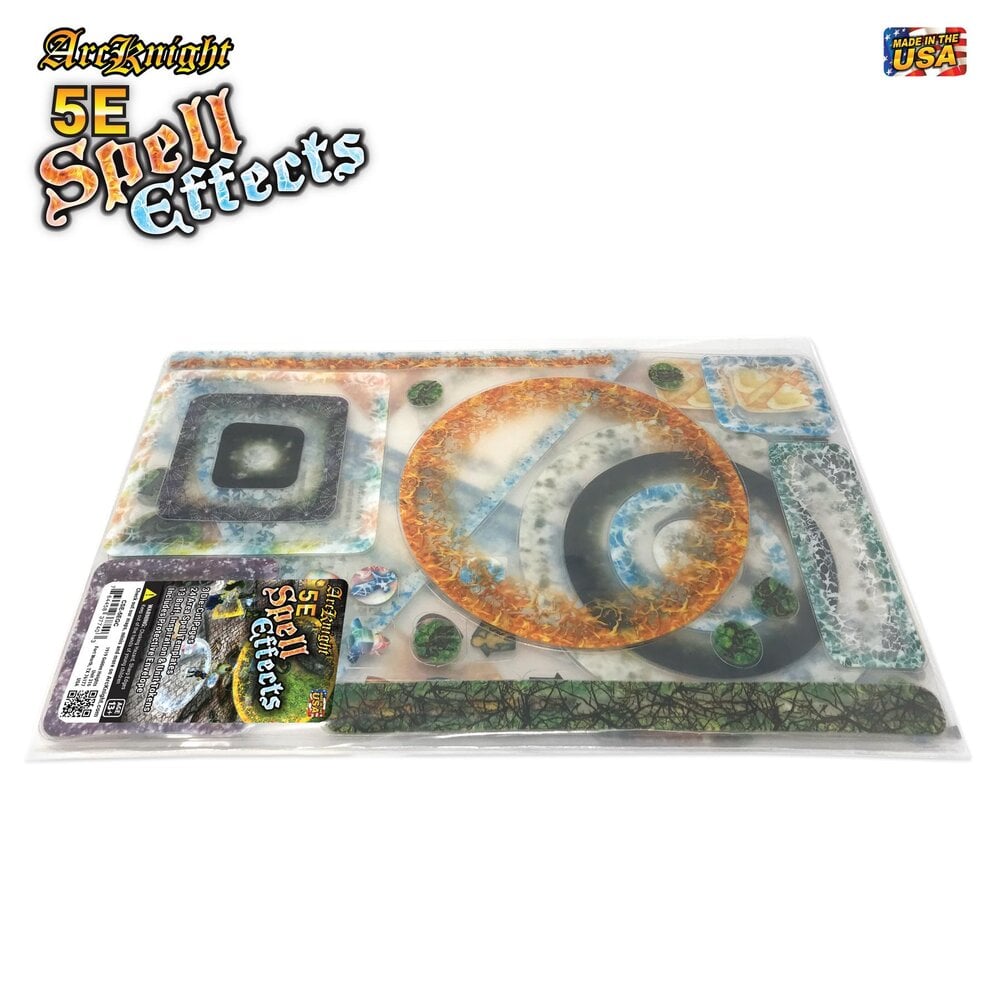 ArcKnight Flat Plastic Miniatures - 5E Spell Effects - 28 Templates