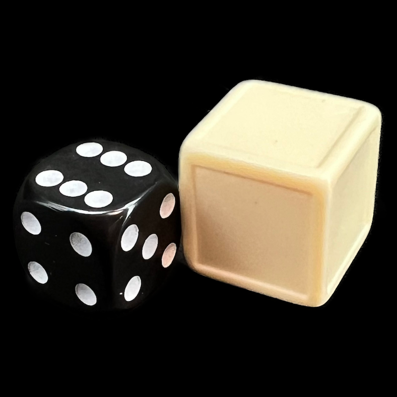 D&G Opaque Blank Ivory Indented 19mm D6 Dice