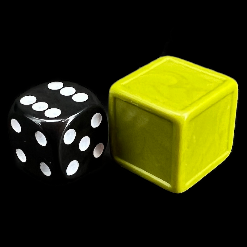 D&G Opaque Blank Khaki Indented 19mm D6 Dice