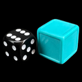 D&G Opaque Blank Turquoise Indented 19mm D6 Dice