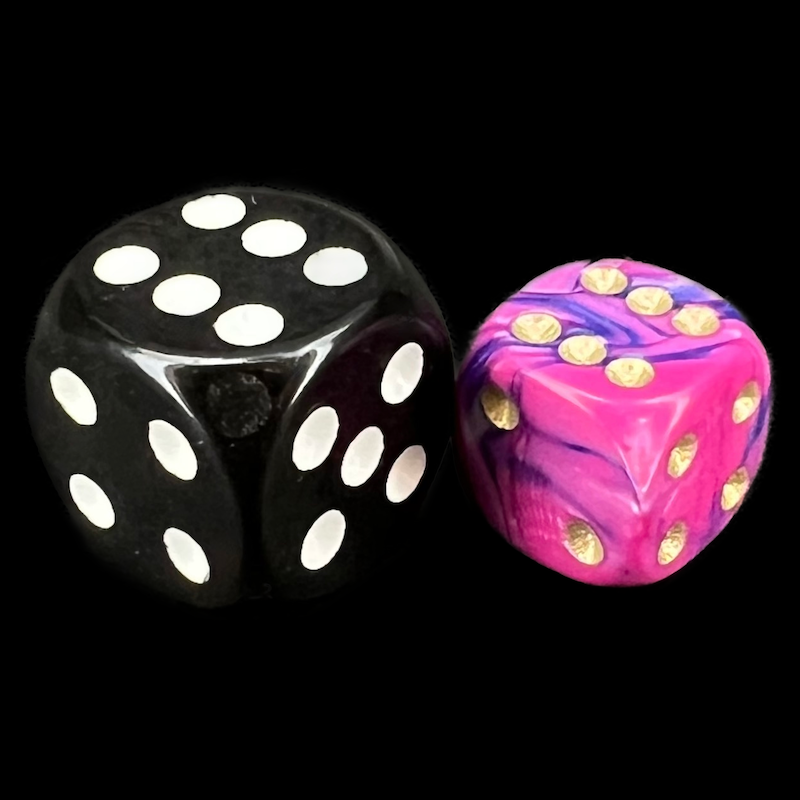 D&G Toxic Acid Pink & Blue 12mm D6 Spot Dice
