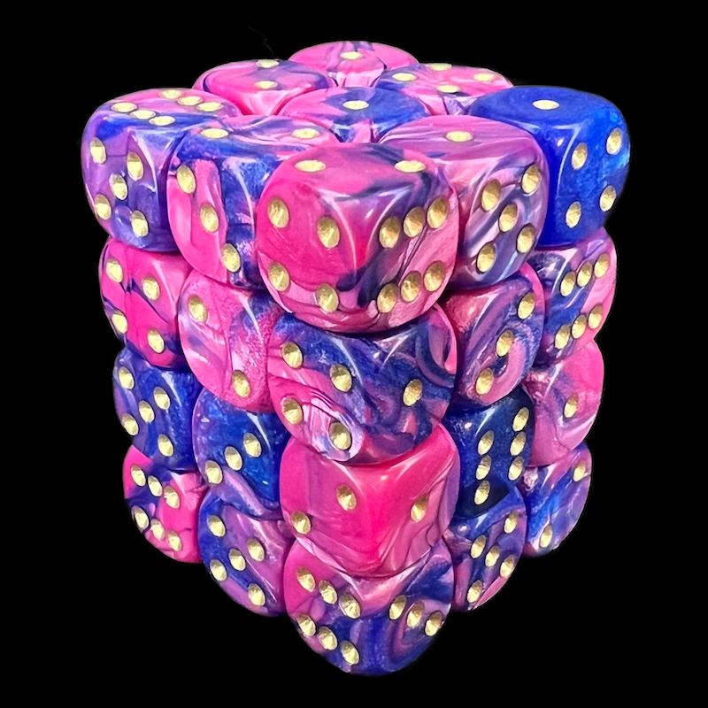 D&G Toxic Acid Pink & Blue 36 x D6 Dice Set