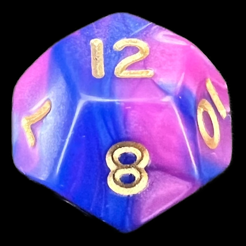 D&G Toxic Acid Pink & Blue D12 Dice