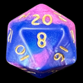 D&G Toxic Acid Pink & Blue D20 Dice
