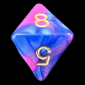 D&G Toxic Acid Pink & Blue D8 Dice