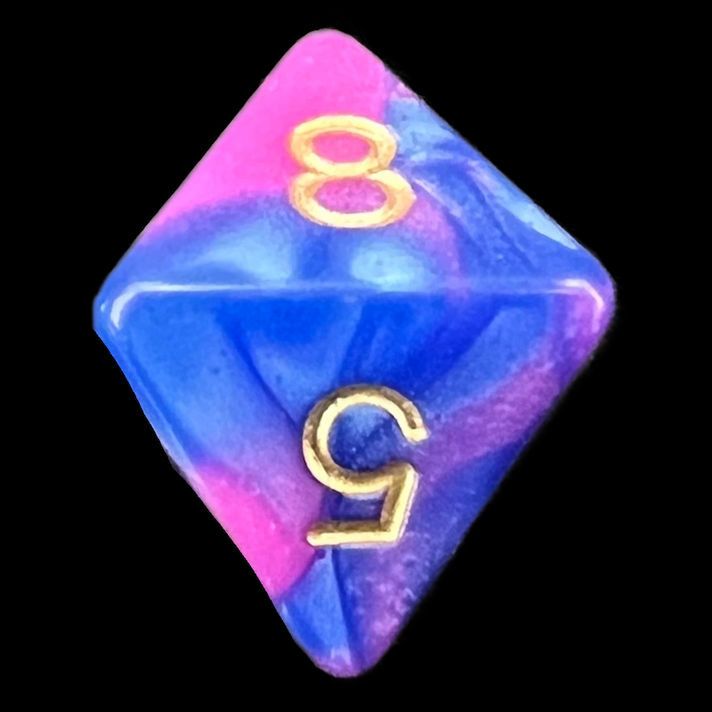 D&G Toxic Acid Pink & Blue D8 Dice