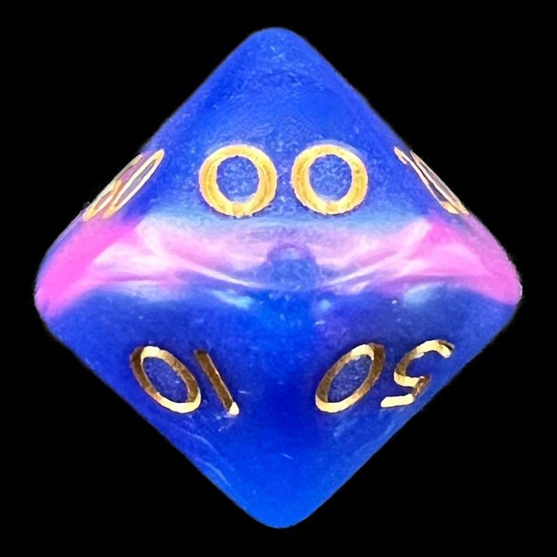 D&G Toxic Acid Pink & Blue Percentile Dice