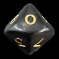 D&G Pearl Black & Gold D10 Dice