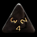 D&G Pearl Black & Gold D4 Dice