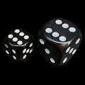 D&G Opaque Black & White JUMBO 22mm D6 Spot Dice