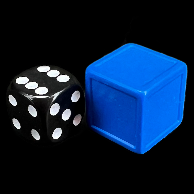 D&G Opaque Blank Blue Indented 19mm D6 Dice