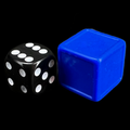 D&G Opaque Blank Dark Blue Indented 19mm D6 Dice