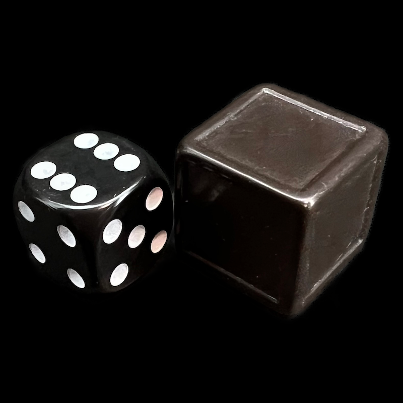 D&G Opaque Blank Dark Brown Indented 19mm D6 Dice