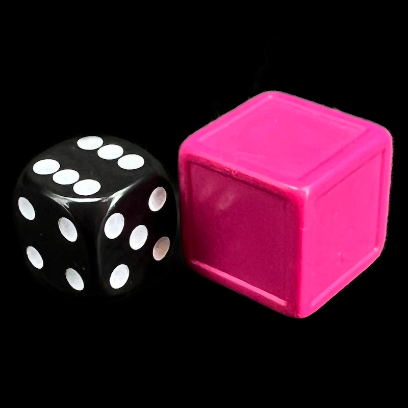 D&G Opaque Blank Dark Pink Indented 19mm D6 Dice