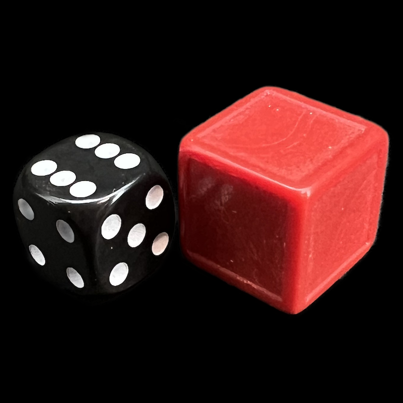 D&G Opaque Blank Dark Red Indented 19mm D6 Dice