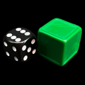 D&G Opaque Blank Dark Green Indented 19mm D6 Dice