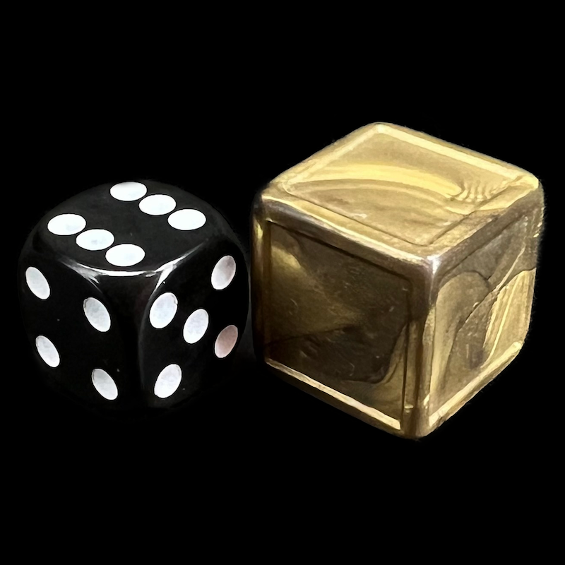 D&G Opaque Blank Gold Indented 19mm D6 Dice