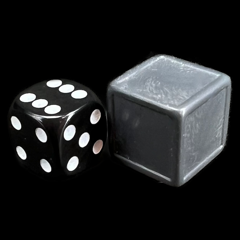 D&G Opaque Blank Graphite Grey Indented 19mm D6 Dice