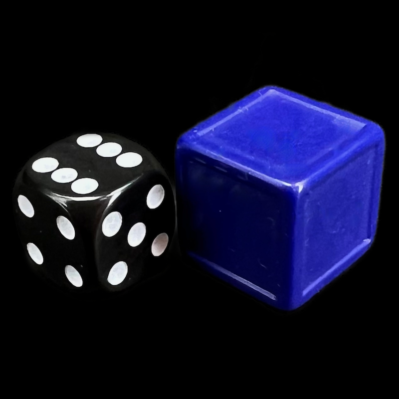 D&G Opaque Blank Indigo Indented 19mm D6 Dice