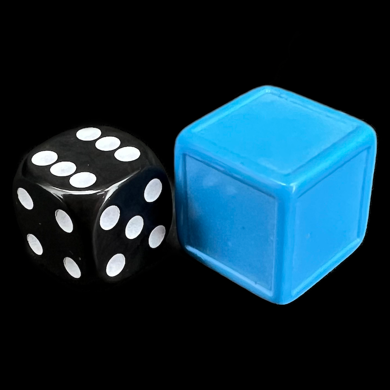 D&G Opaque Blank Light Blue Indented 19mm D6 Dice