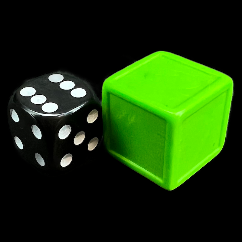 D&G Opaque Blank Lime Green Indented 19mm D6 Dice