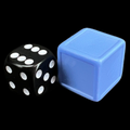D&G Opaque Blank Pale Blue Indented 19mm D6 Dice