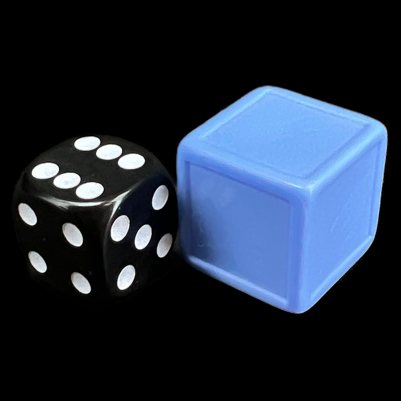 D&G Opaque Blank Pale Blue Indented 19mm D6 Dice