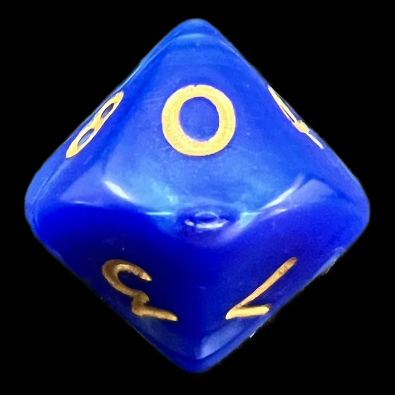 D&G Pearl Blue & Gold D10 Dice