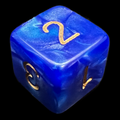 D&G Pearl Blue & Gold D6 Dice
