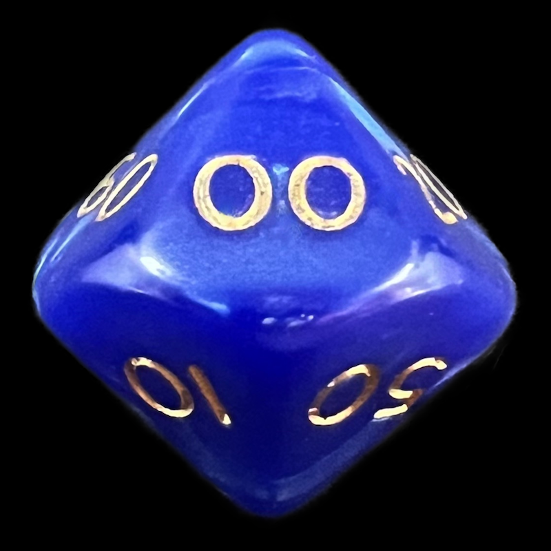 D&G Pearl Blue & Gold Percentile Dice
