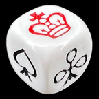 D&G Opaque White Crown and Anchor D6 Dice Set