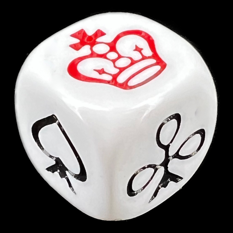 D&G Opaque White Crown and Anchor D6 Dice Set