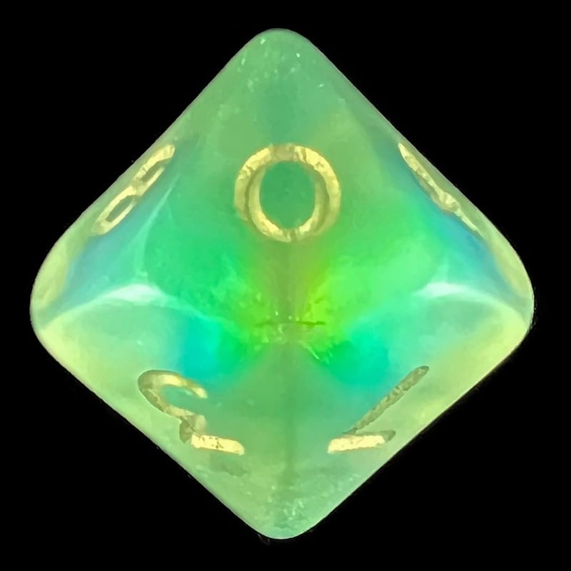 HALF PRICE CLEARANCE D&G / Crystal Caste GenCon 2011 Ltd Ed Green Borealis D10 Dice