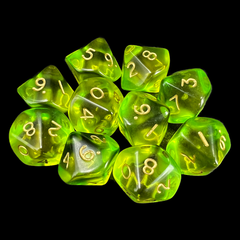 D&G Gem Blitz Aqua 10 x D10 Dice Set