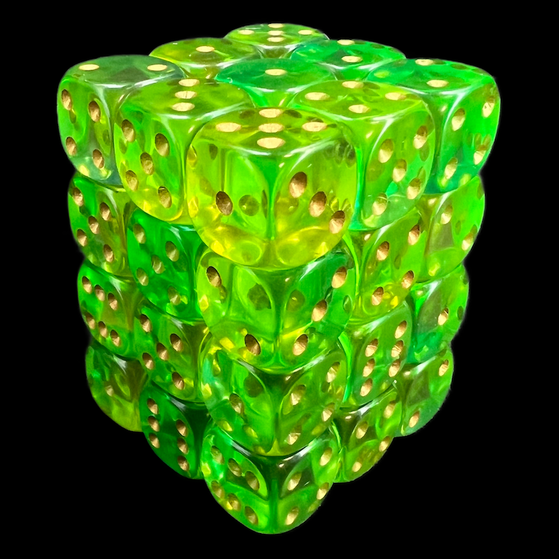 D&G Gem Blitz Aqua 36 x D6 Dice Set