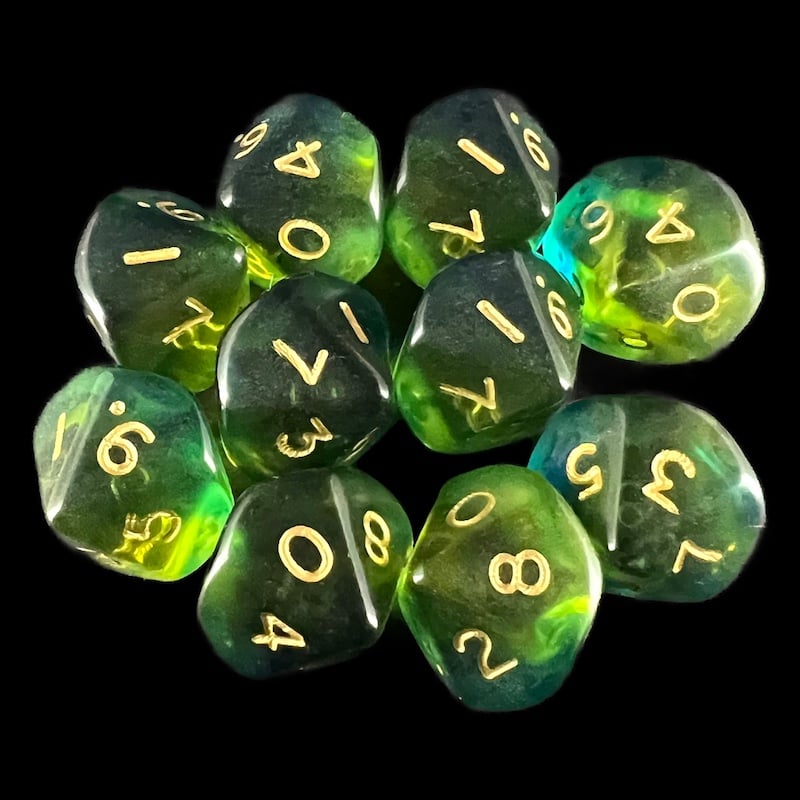 D&G Gem Blitz Blue 10 x D10 Dice Set