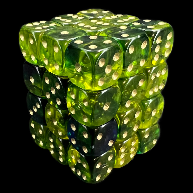 D&G Gem Blitz Blue 36 x D6 Dice Set