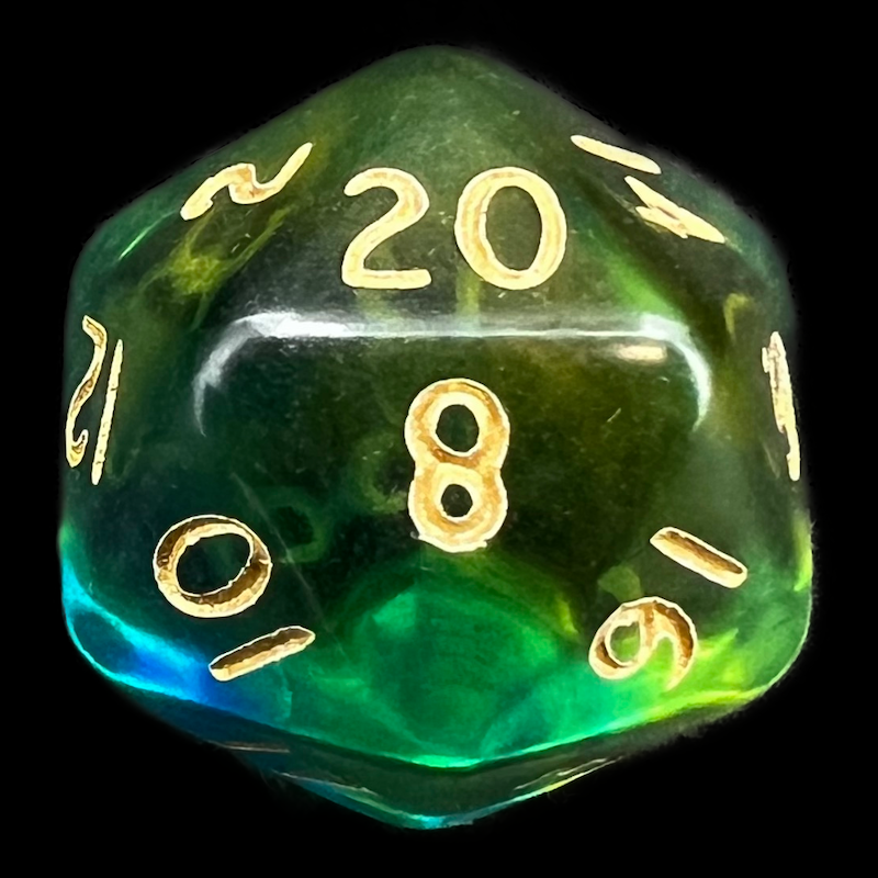 D&G Gem Blitz Blue D20 Dice