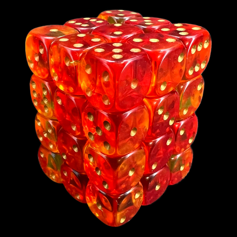 D&G Gem Blitz Red 36 x D6 Dice Set