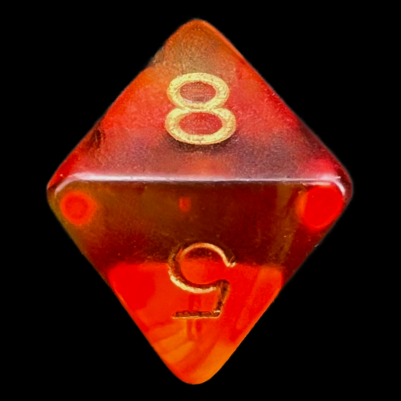 D&G Gem Blitz Red D8 Dice
