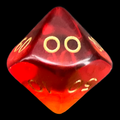 D&G Gem Blitz Red Percentile Dice
