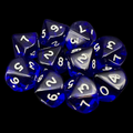 D&G Gem Blue 10 x D10 Dice Set