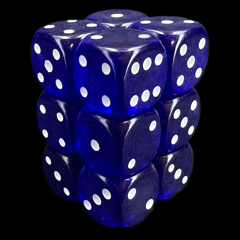 D&G Gem Blue 12 x D6 Dice Set