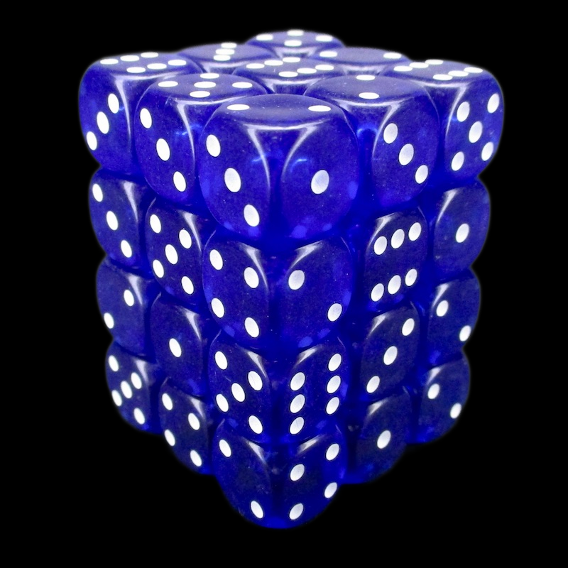 D&G Gem Blue 36 x D6 Dice Set