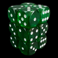 D&G Gem Green 12 x D6 Dice Set