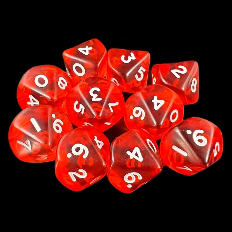 D&G Gem Orange 10 x D10 Dice Set
