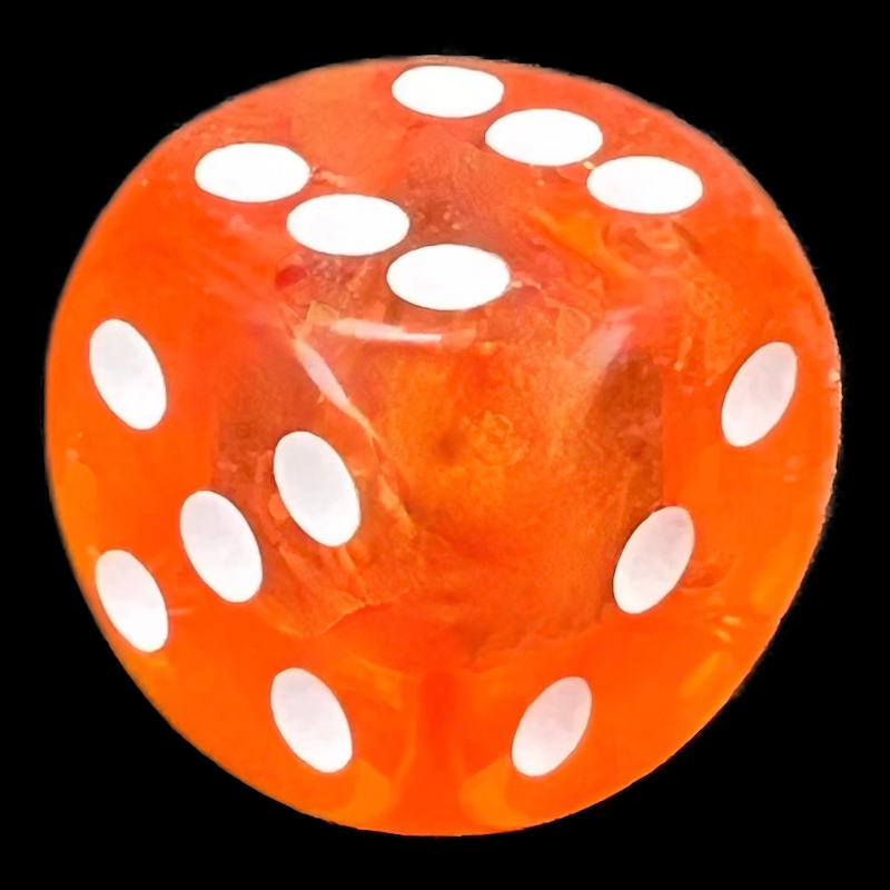 D&G Gem Orange 15mm D6 Spot Dice