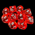 D&G Gem Red 10 x D10 Dice Set
